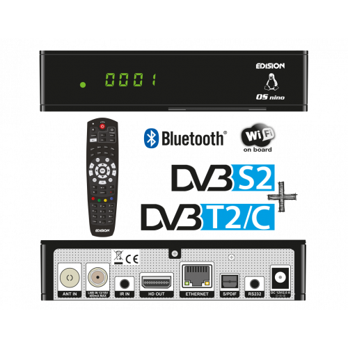 Full-HD DVB-S2/C/T2 Combo-Receiver mit Linux E2 Betriebssystem Edision OS nino 